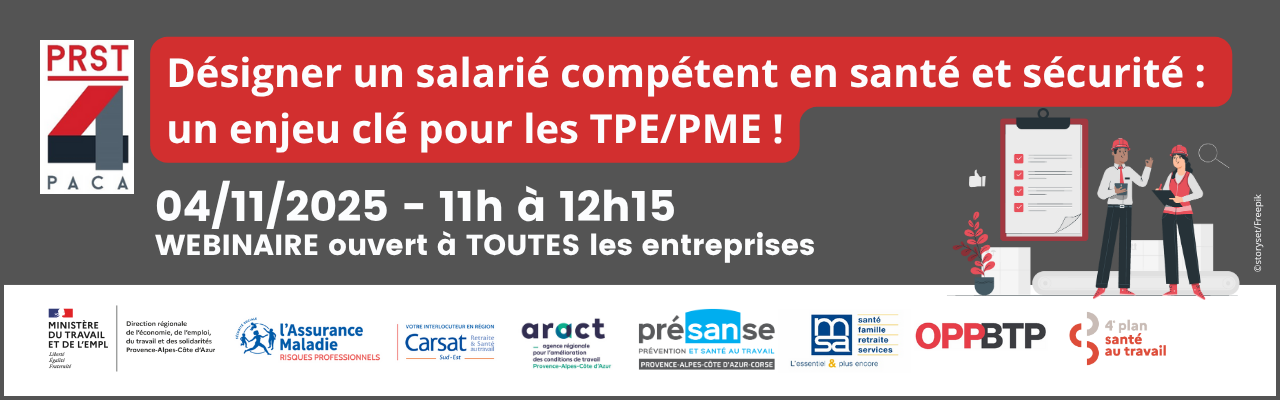 Webinaire "Désigner un salarié compétent en santé et sécurité : un enjeu clé pour les TPE/PME !"